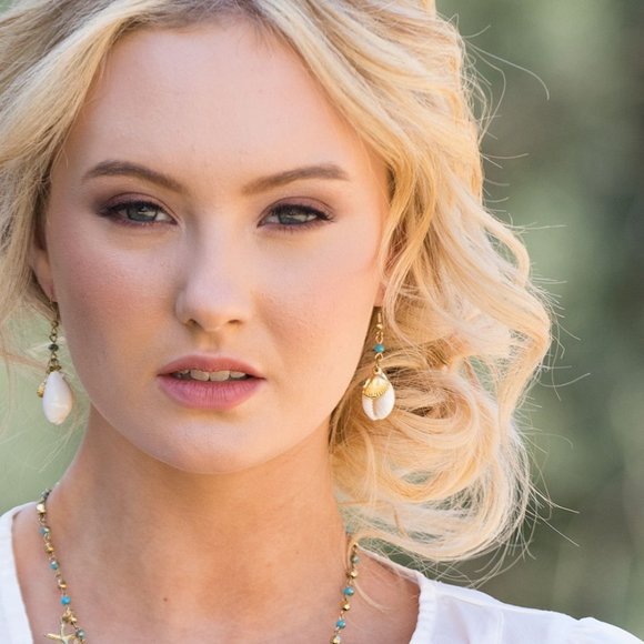 Contemporary Mixed Shell Earrings - Picture 2 of 2